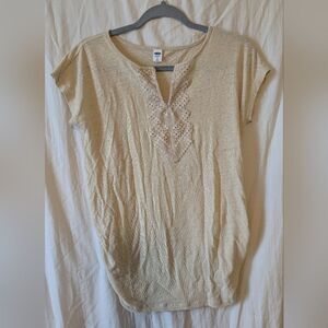 Old Navy Cream Lace Accent Maternity Tunic